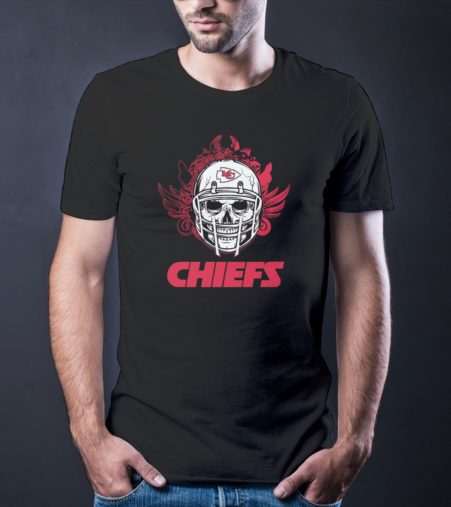 Kansas City Chiefs Skull Helmet T-Shirt