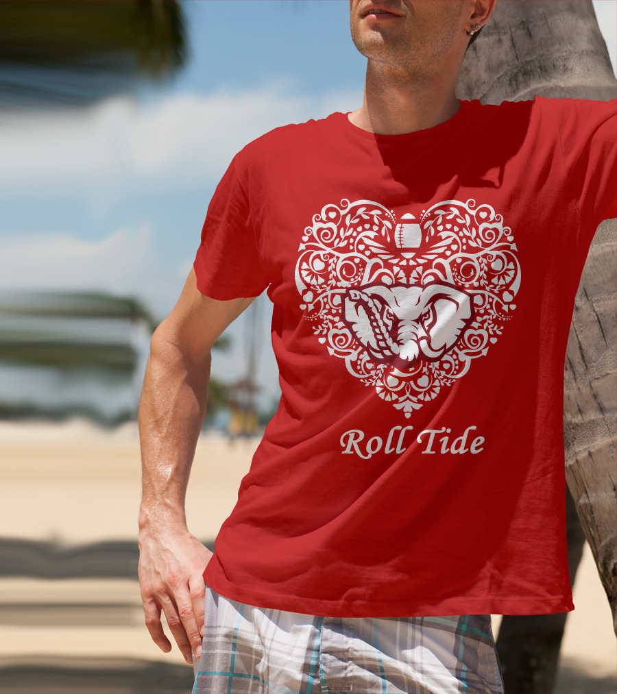Roll Tide Alabama Crimson Tide Heart T-Shirt