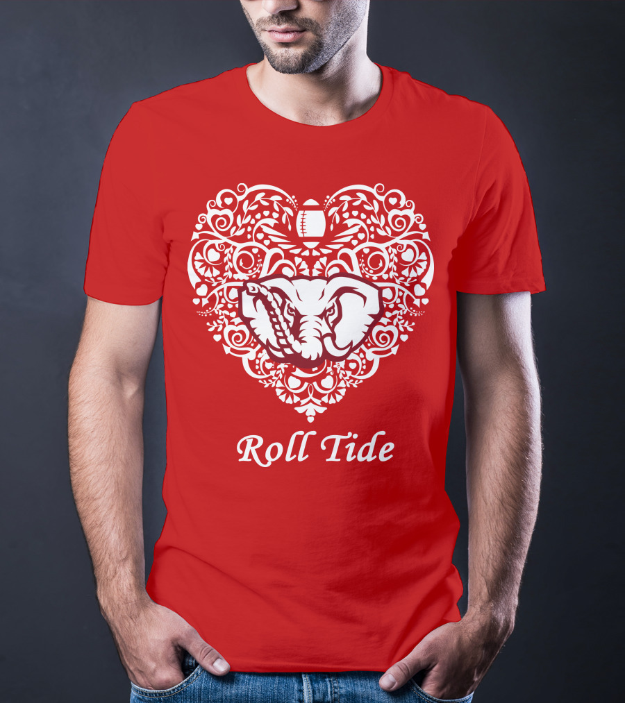Roll Tide Alabama Crimson Tide Heart T-Shirt