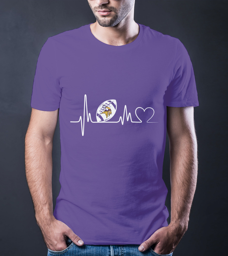 Minnesota Vikings Heartbeat Football And Love T-Shirt