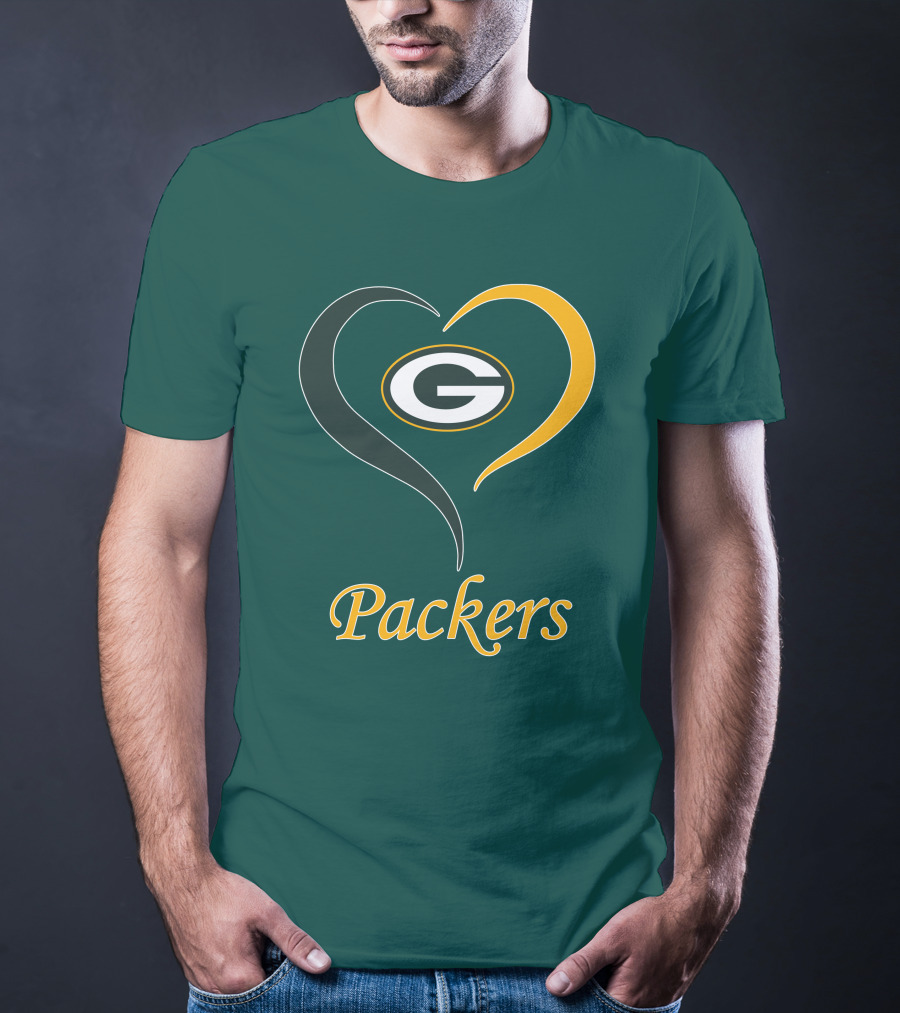 Green Bay Packers Heart Symbol Packers T-Shirt