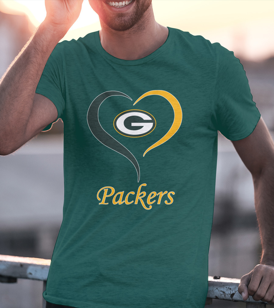 Green Bay Packers Heart Symbol Packers T-Shirt