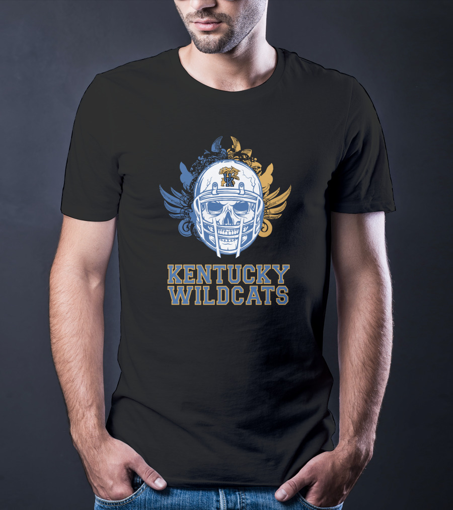 Kentucky Wildcats Skull Football Helmet T-Shirt
