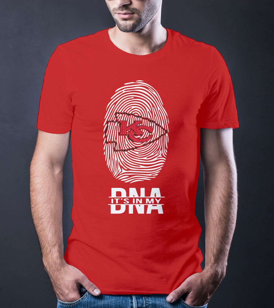 Kansas City Chiefs KC Fingerprint It's In My DNA T-Shirt