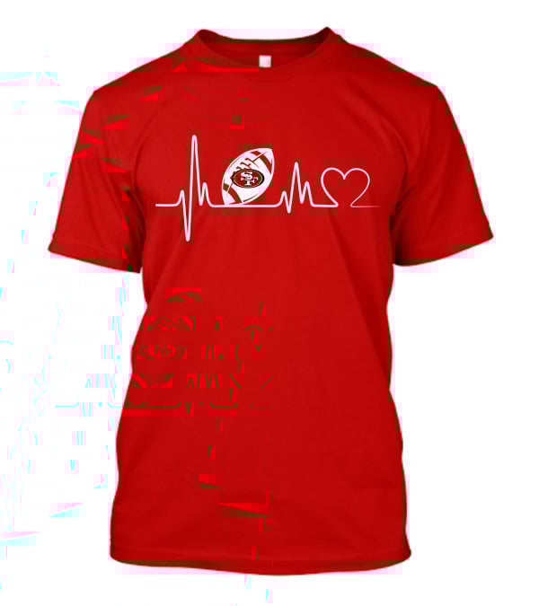 San Francisco 49ers Heartbeat Football Icon T-Shirt