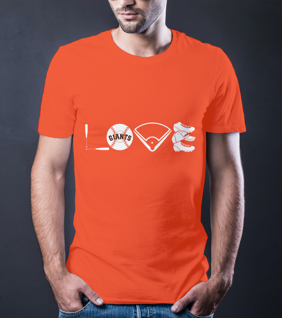Love San Francisco Giants Baseball Giants Cleats Homeplate Bat T-Shirt