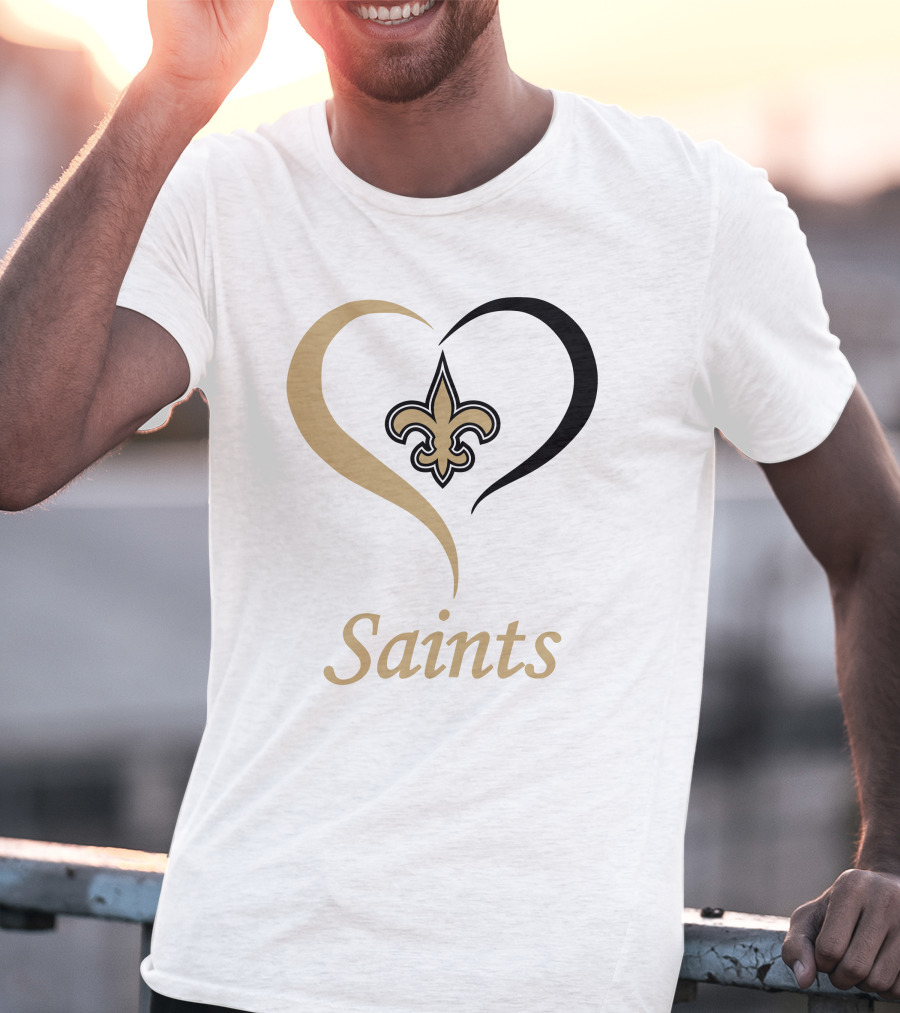 New Orleans Saints Heart Fleur-de-Lis T-Shirt