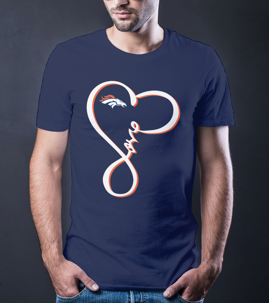 Love Heart Denver Broncos T-Shirt