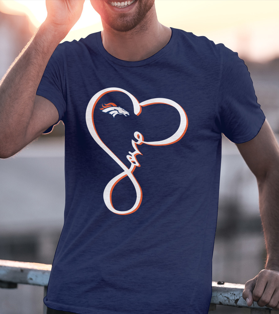 Love Heart Denver Broncos T-Shirt