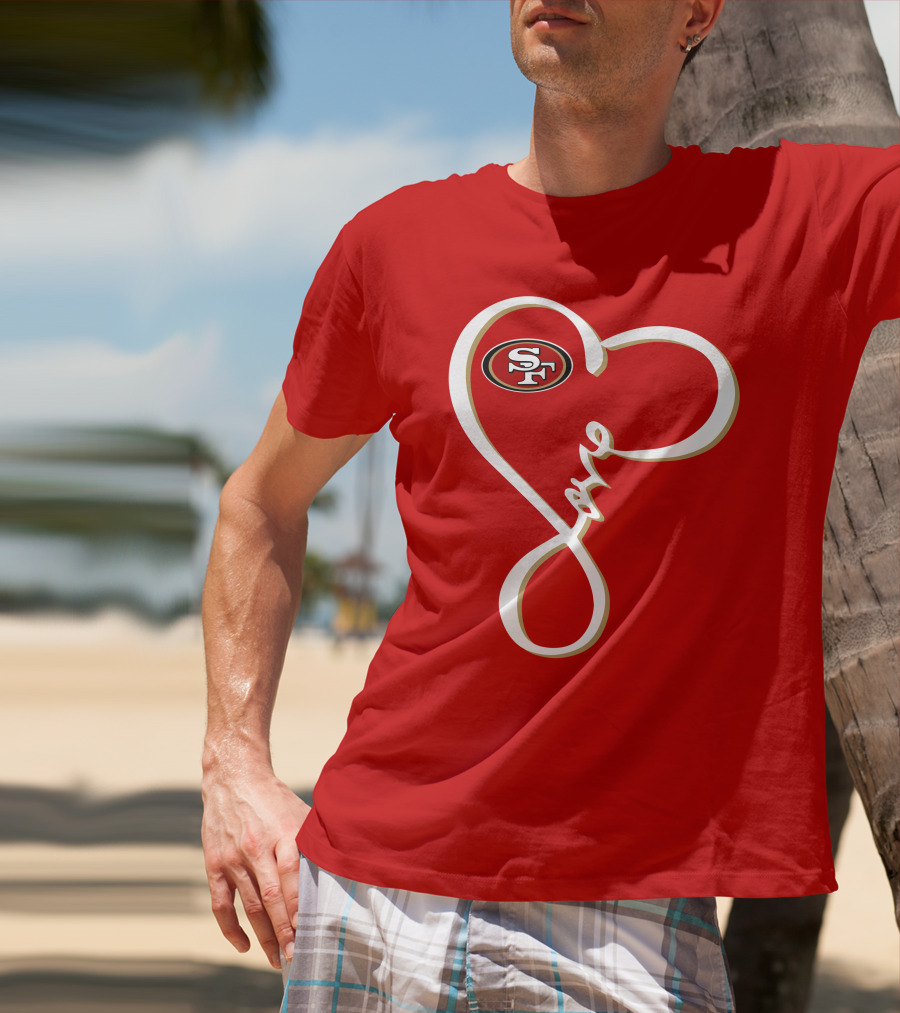 Love San Francisco 49ers Heart SF T-Shirt