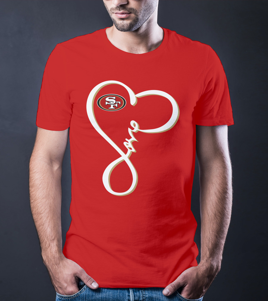 Love San Francisco 49ers Heart SF T-Shirt