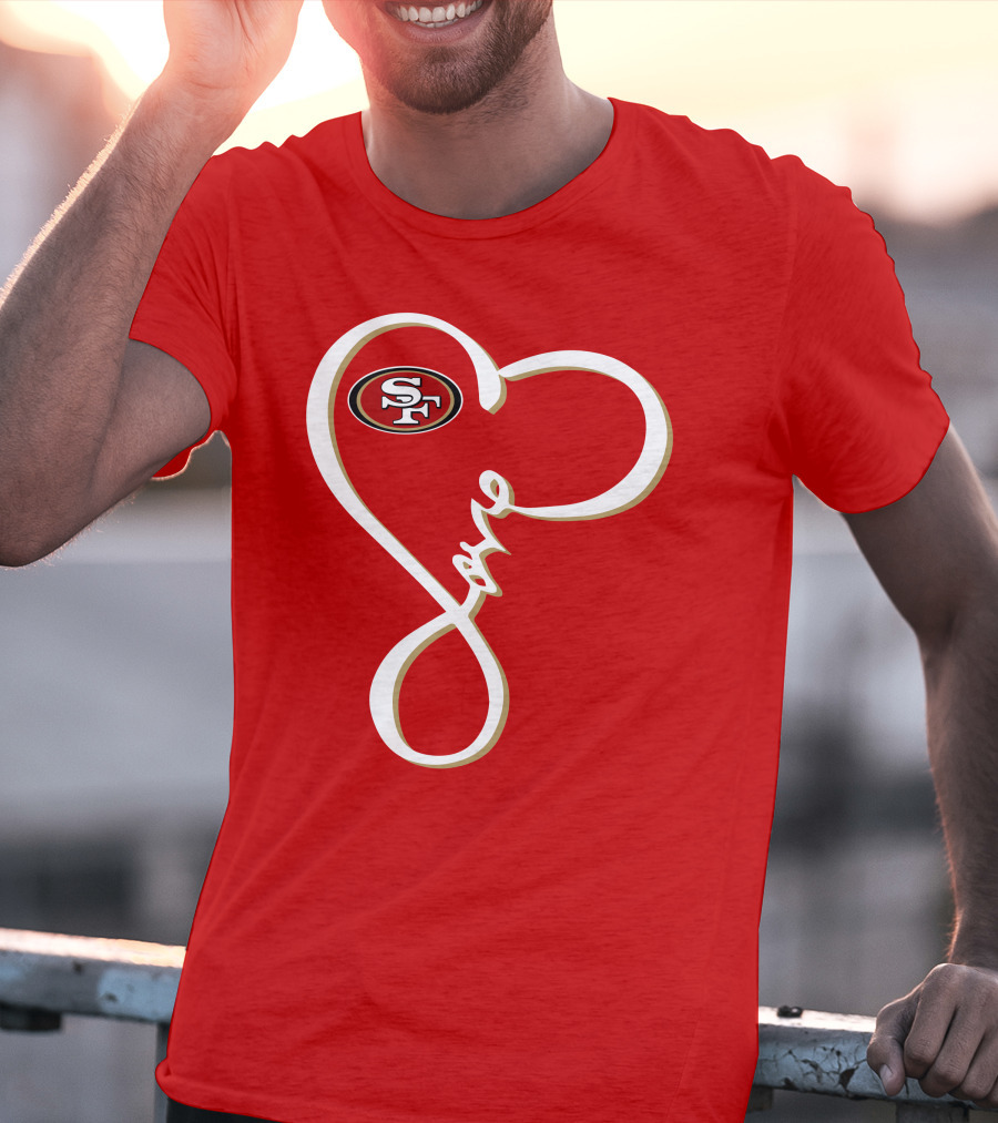 Love San Francisco 49ers Heart SF T-Shirt