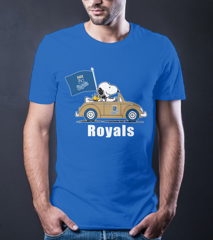 Royals Snoopy KC Royals Flag Peanuts Car T-Shirt