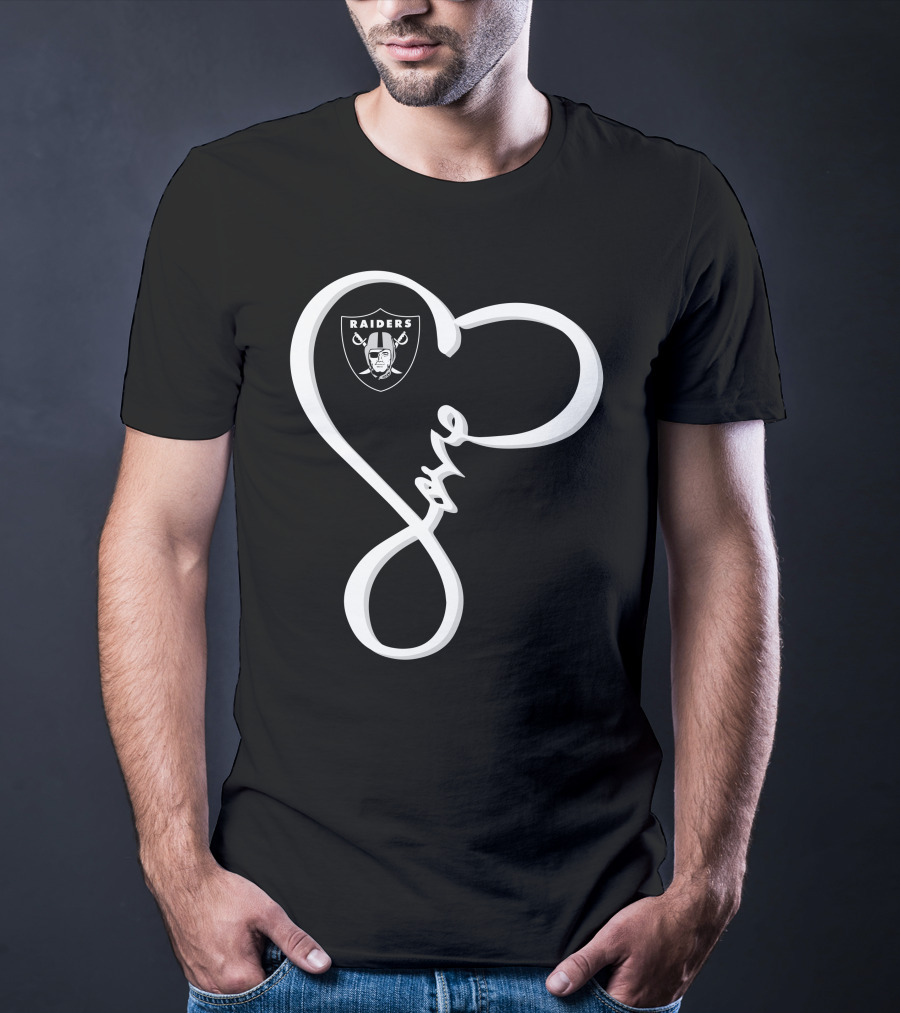 Love My Raiders Heart Design Las Vegas Raiders T-Shirt