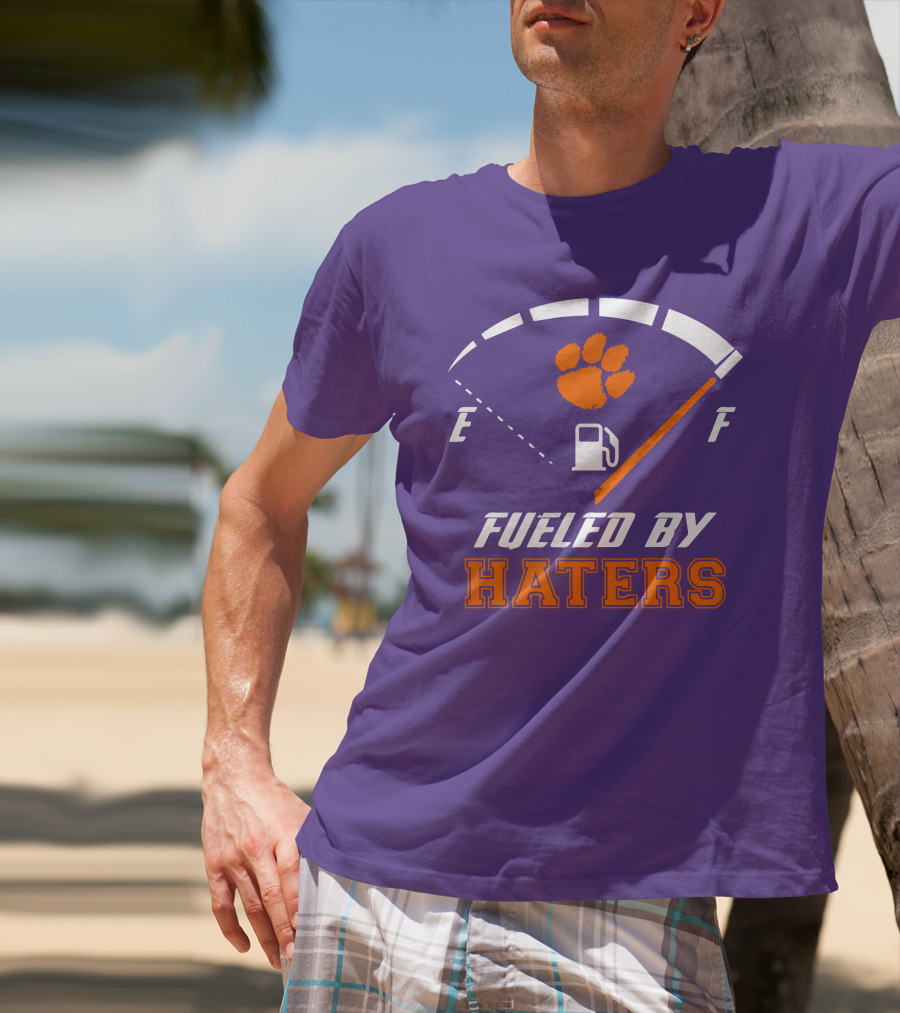 Clemson Tigers Fueled By Haters Gas Gauge Paw T-Shirt