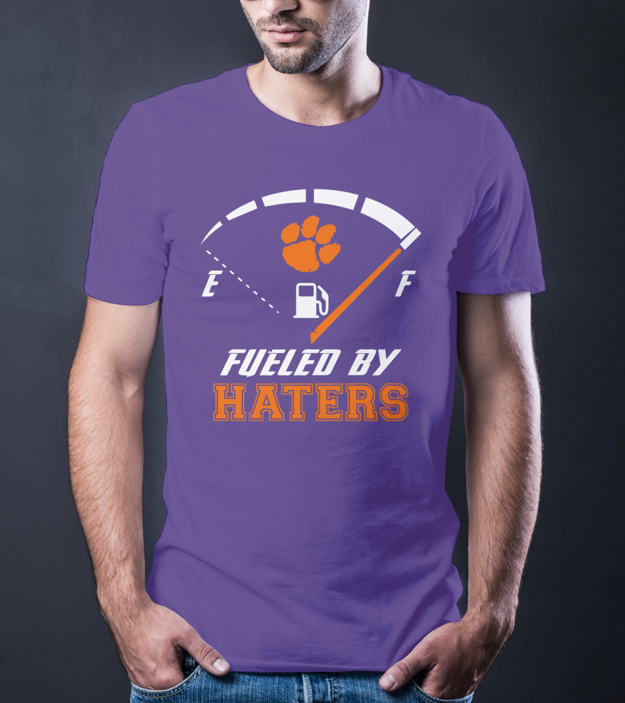 Clemson Tigers Fueled By Haters Gas Gauge Paw T-Shirt