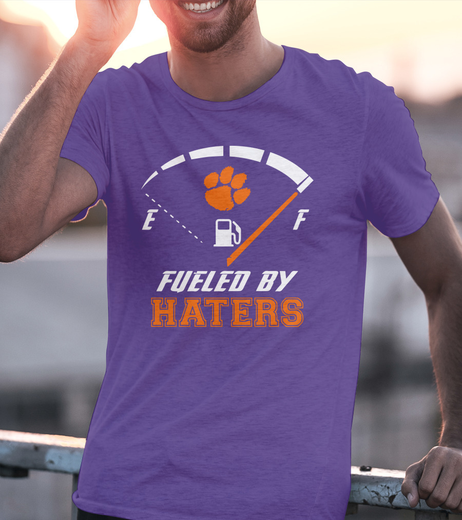 Clemson Tigers Fueled By Haters Gas Gauge Paw T-Shirt