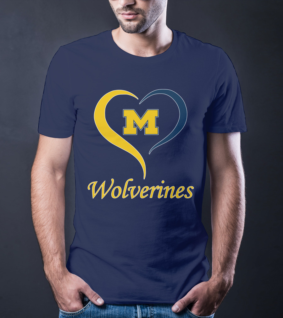 Michigan Wolverines Heart M T-Shirt