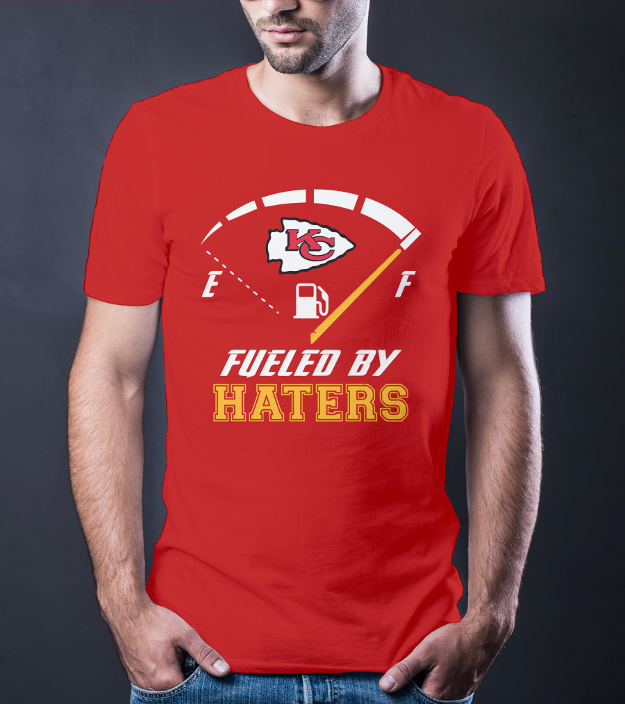 Kansas City Chiefs KC Logo Fueled By Haters Fuel Gauge T-Shirt