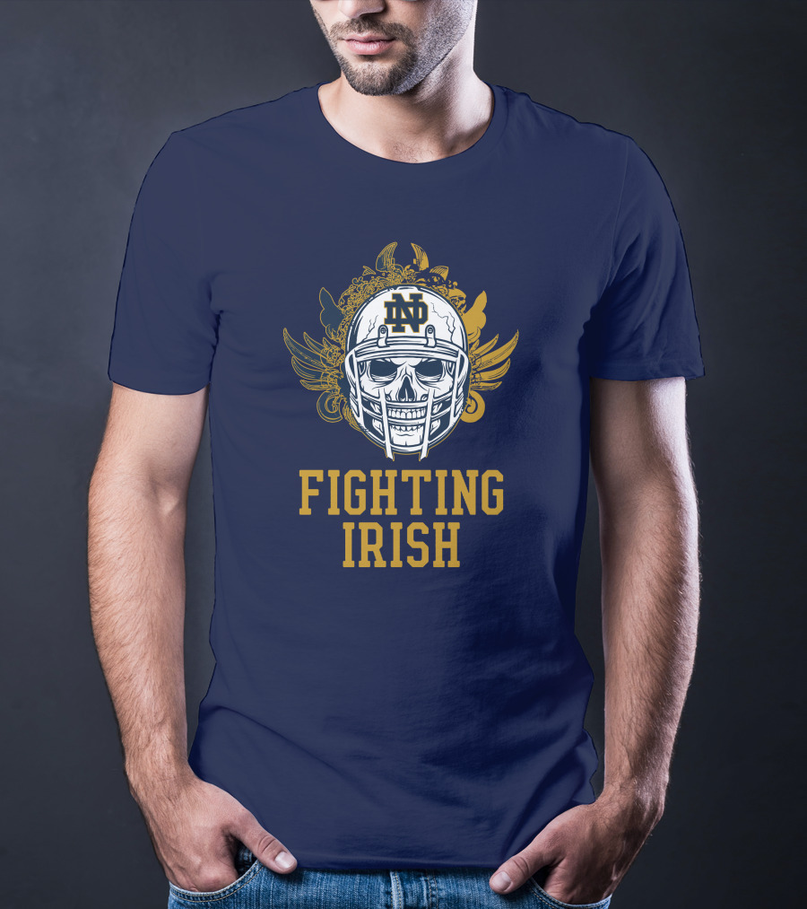 Notre Dame Fighting Irish Skull Helmet Emblem T-Shirt