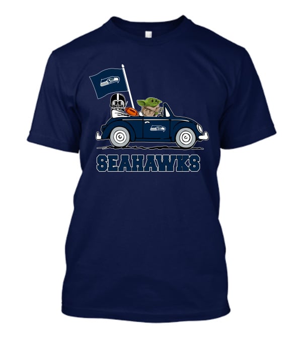 Seahawks Darth Vader Baby Yoda Car Star Wars T-Shirt