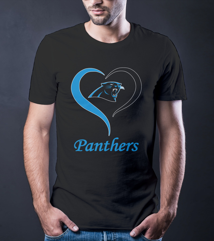 Panthers Logo Heart Symbol Carolina Panthers T-Shirt