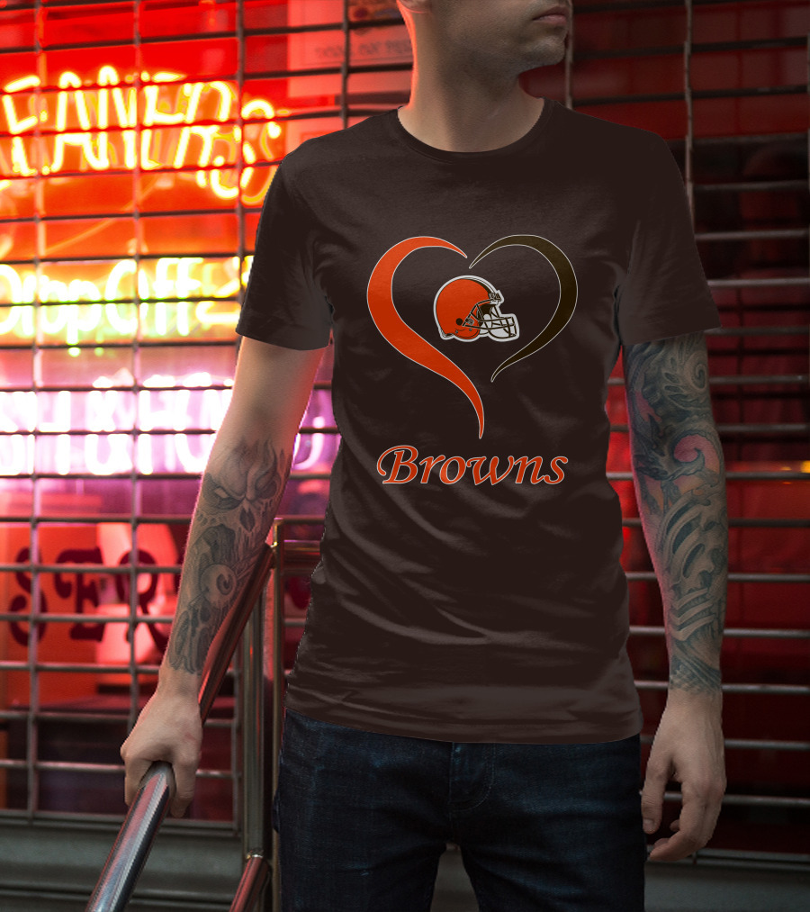 Cleveland Browns Heart Helmet Passion T-Shirt