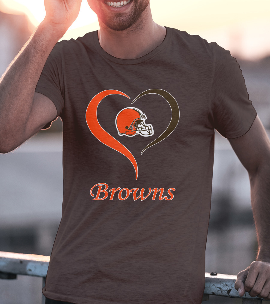 Cleveland Browns Heart Helmet Passion T-Shirt