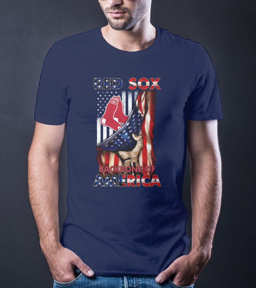 Red Sox Backbone Of America Patriotic Flag T-Shirt
