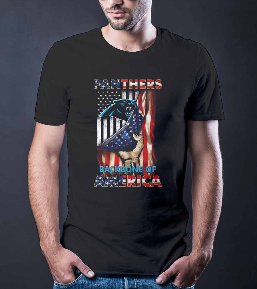 Panthers Backbone Of America American Flag T-Shirt