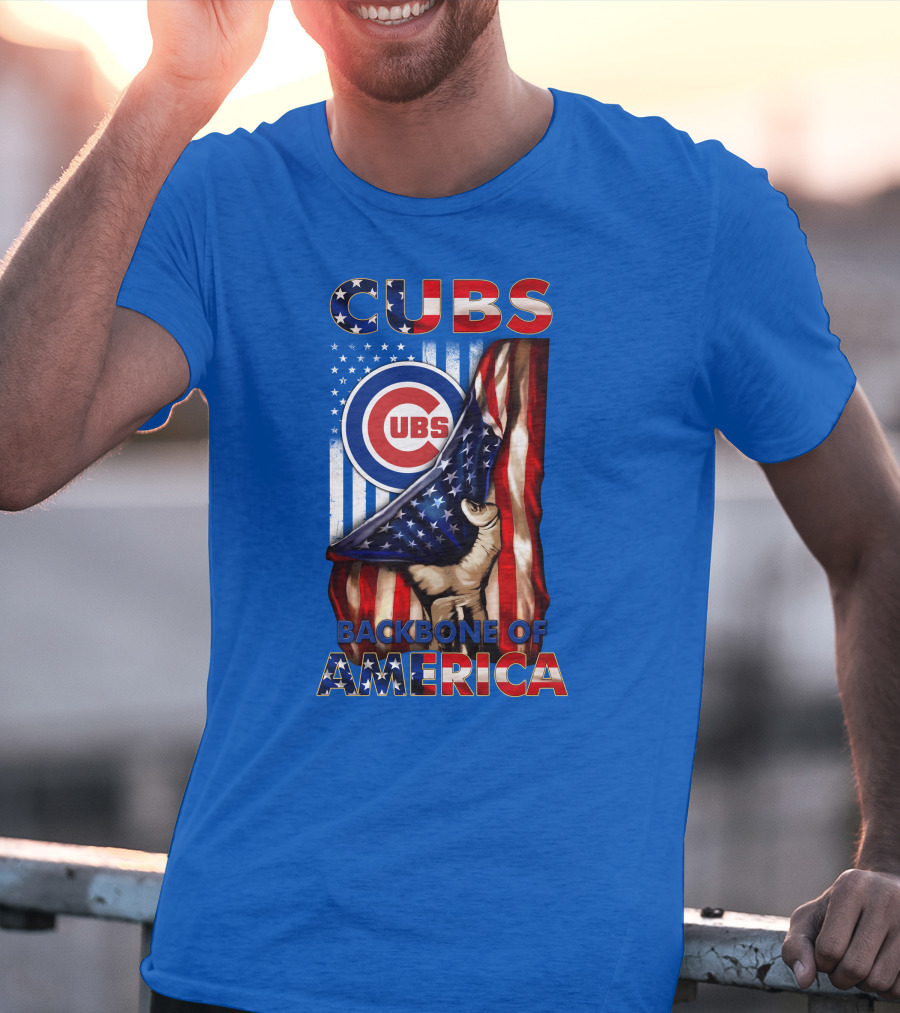 Cubs Backbone Of America American Flag T-Shirt