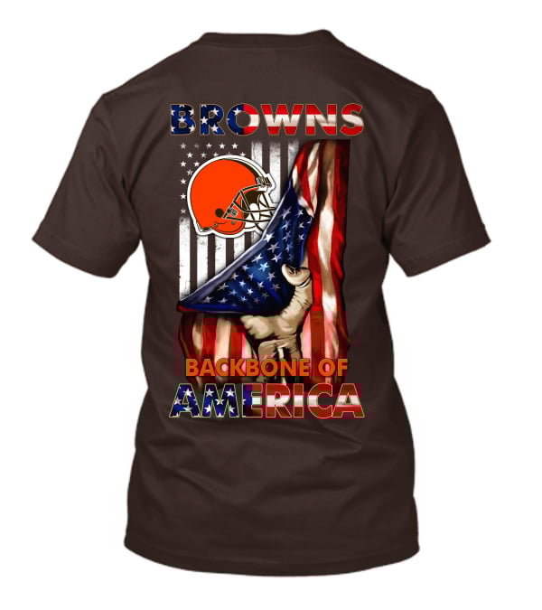 Browns Backbone Of America Cleveland Browns American Flag T-Shirt