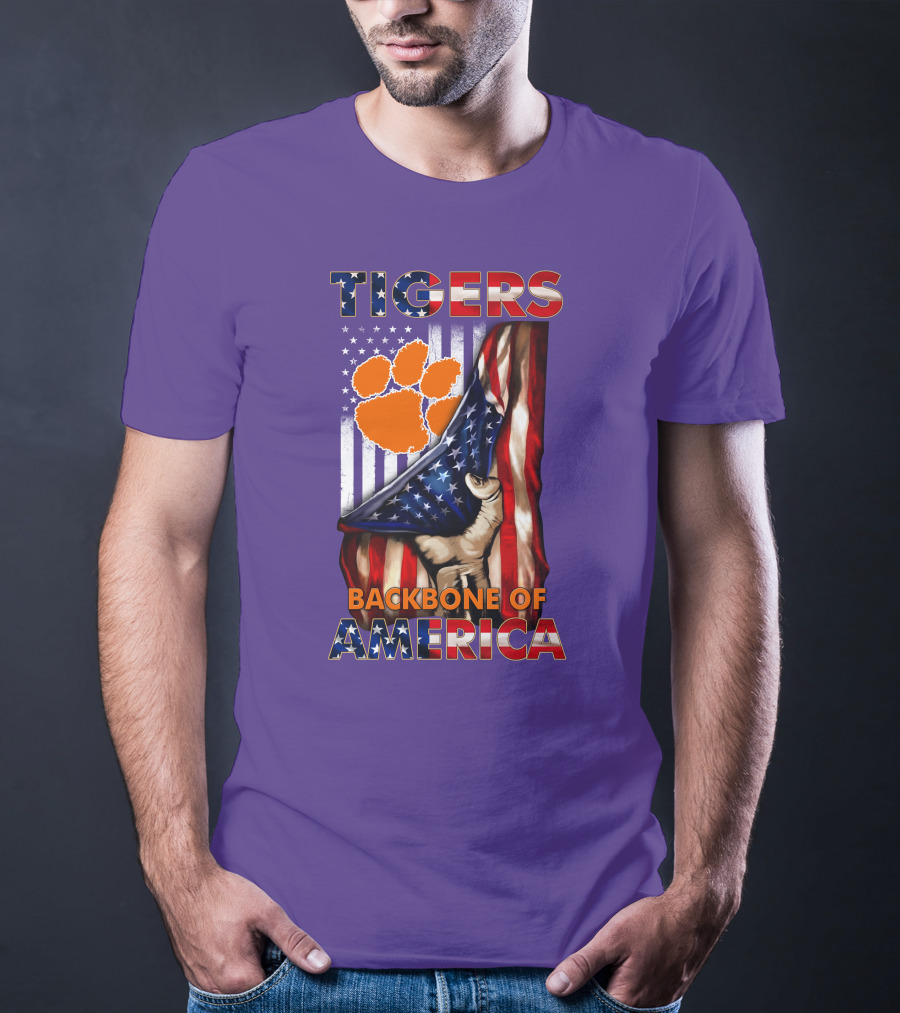 Tigers Claw American Flag Backbone Of America T-Shirt