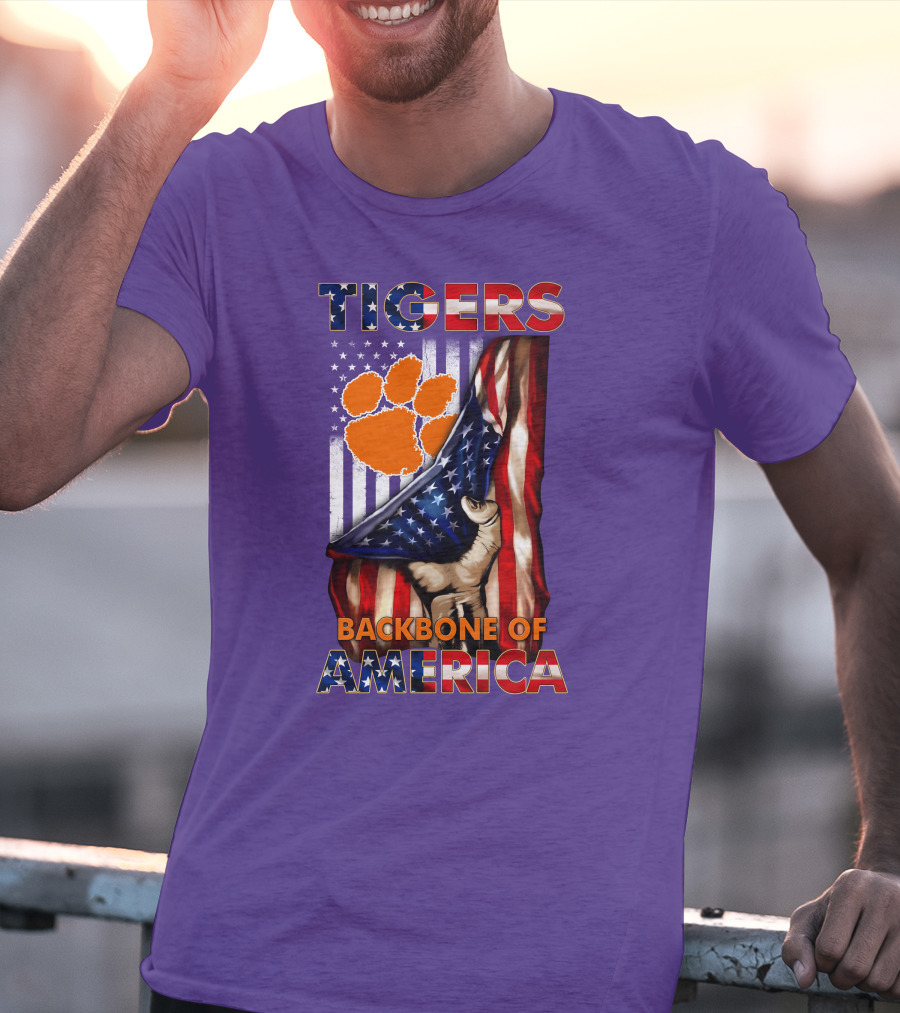 Tigers Claw American Flag Backbone Of America T-Shirt