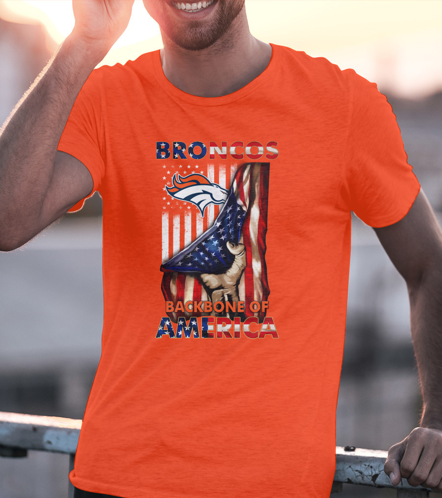 Broncos Backbone Of America Flag T-Shirt