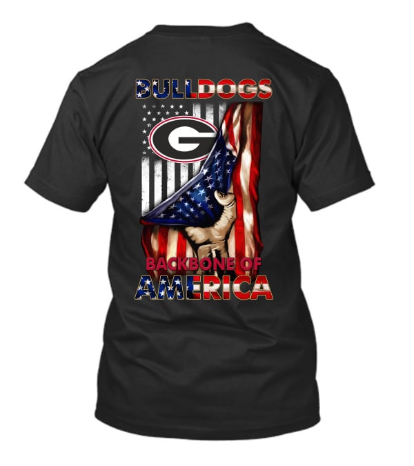 Georgia Bulldogs Backbone Of America Patriotic Usa Flag Edition T-Shirt