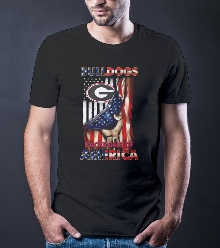 Georgia Bulldogs Backbone Of America Patriotic Usa Flag Edition T-Shirt
