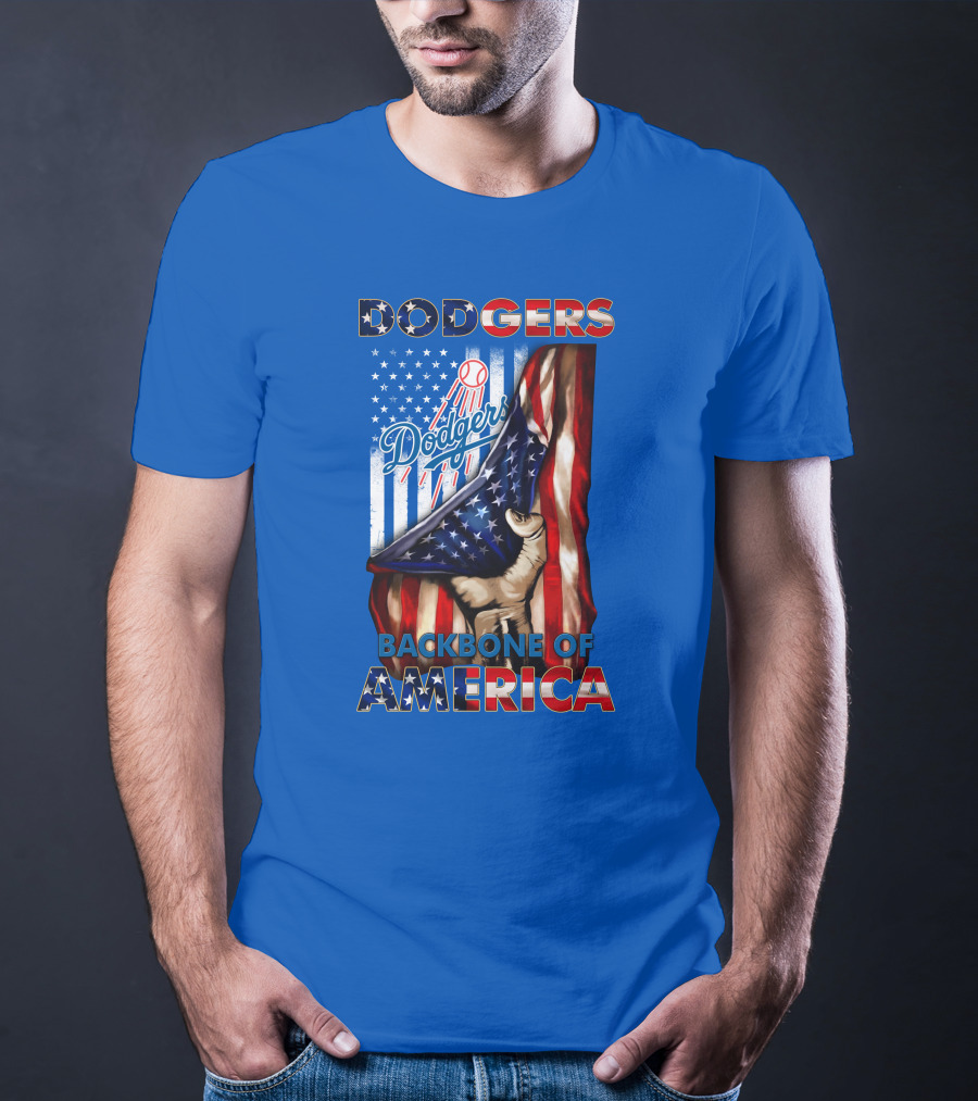 Dodgers Backbone Of America American Flag Patriotism T-Shirt