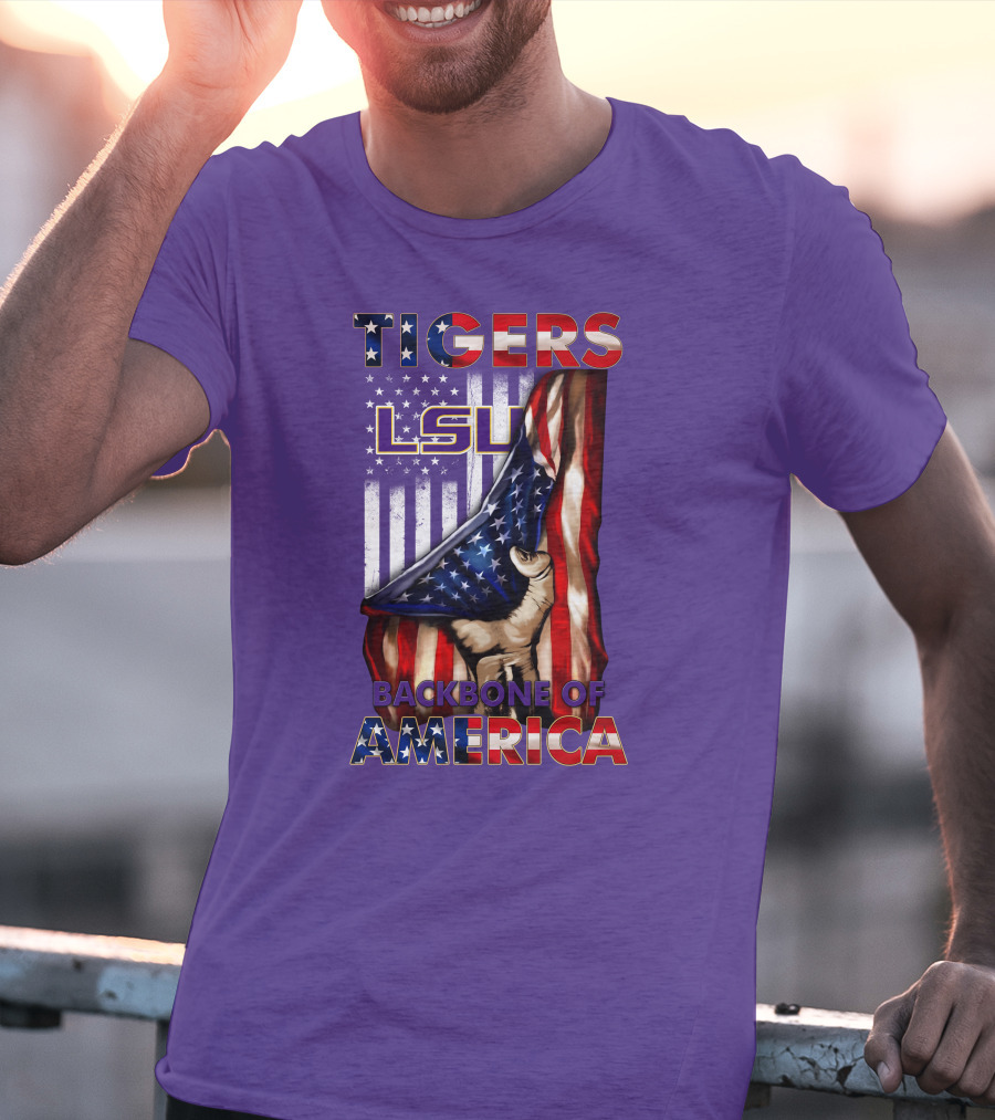 Lsu Tigers Backbone Of America Usa Flag T-Shirt