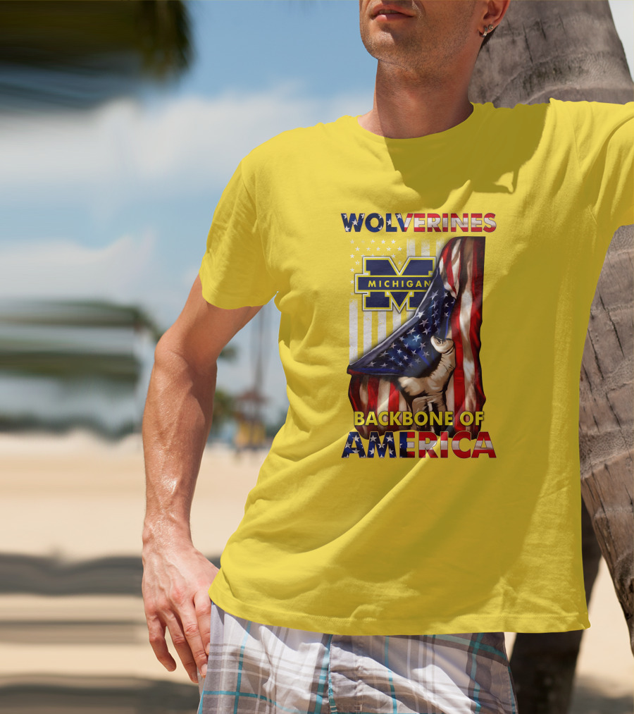 Wolverines Michigan Backbone Of America Stars And Stripes T-Shirt