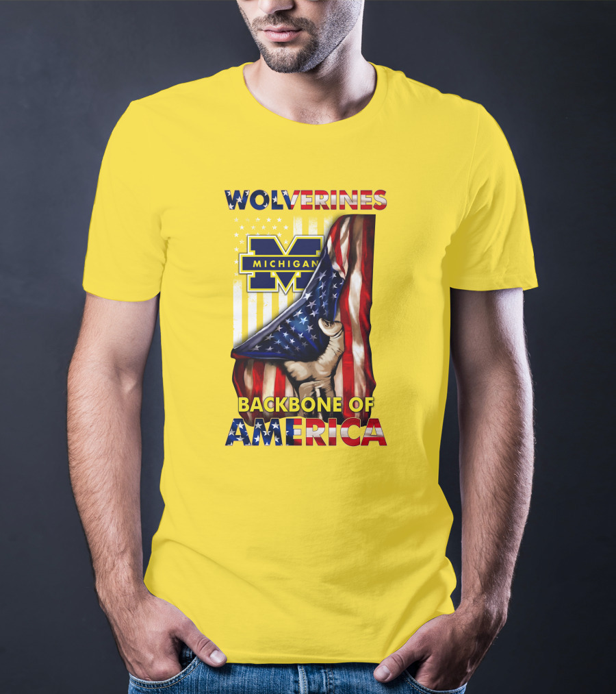 Wolverines Michigan Backbone Of America Stars And Stripes T-Shirt