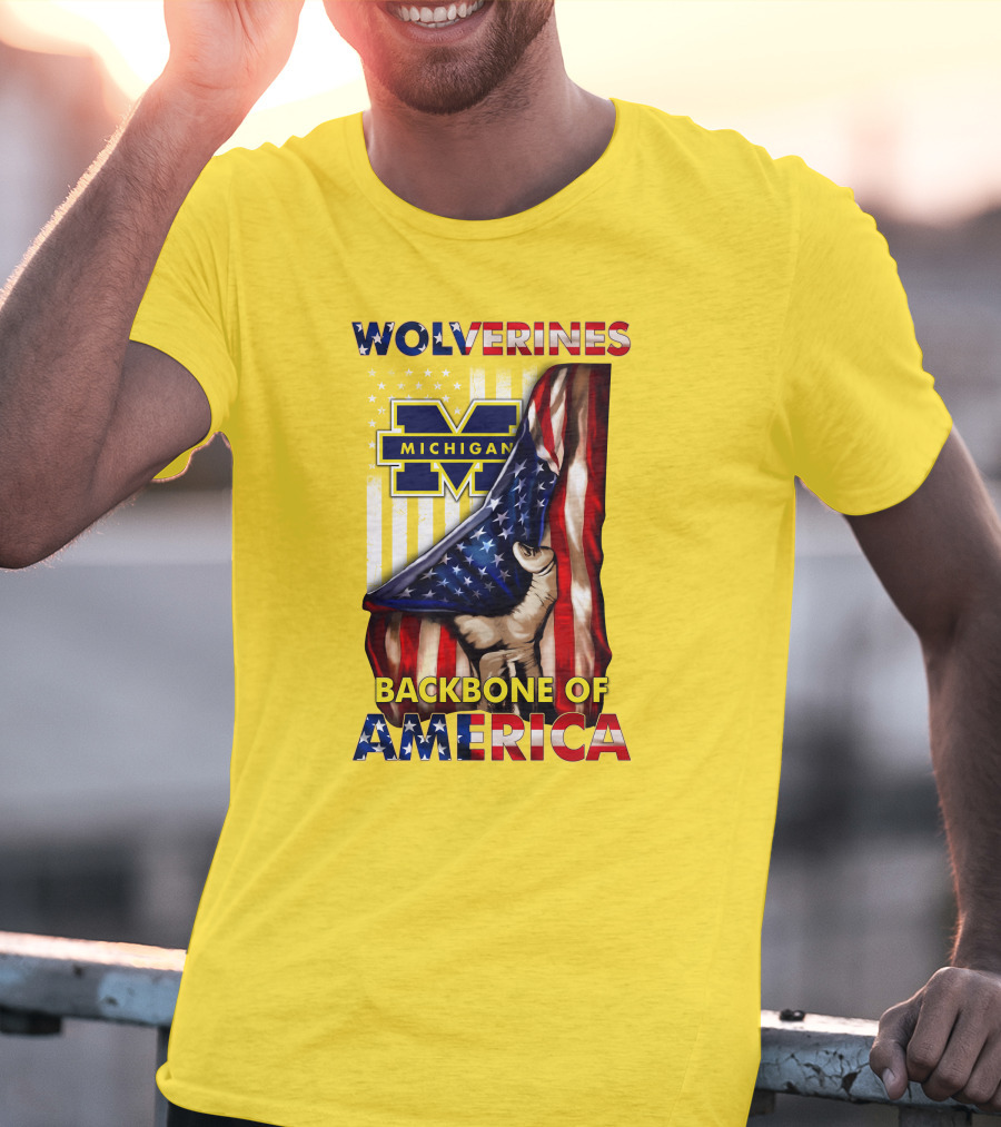 Wolverines Michigan Backbone Of America Stars And Stripes T-Shirt