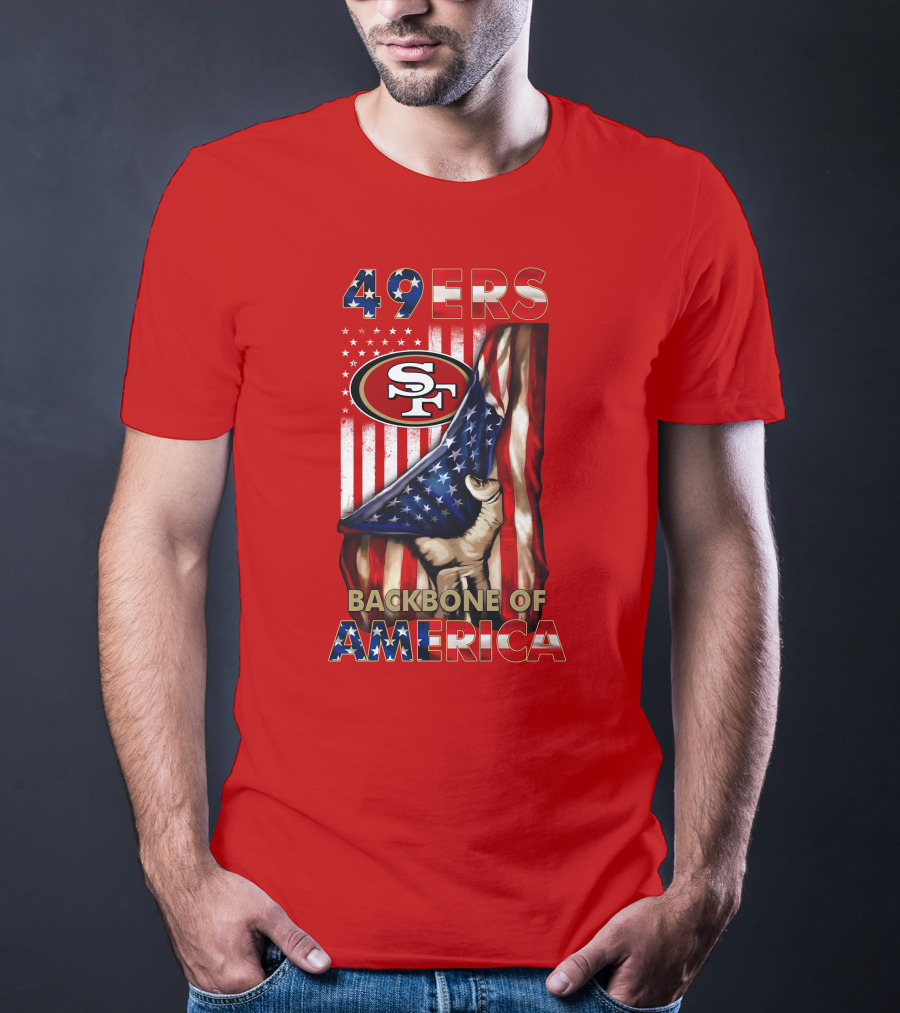 49ers Sf American Flag Backbone Of America T-Shirt