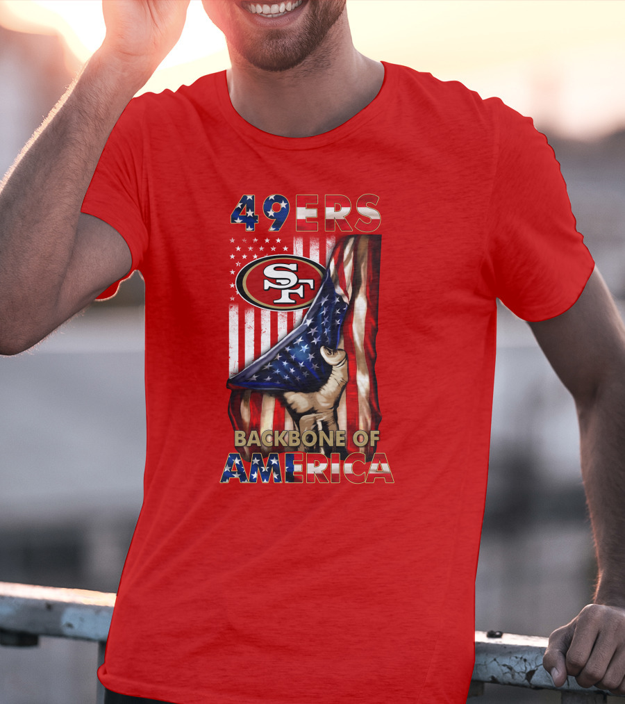 49ers Sf American Flag Backbone Of America T-Shirt