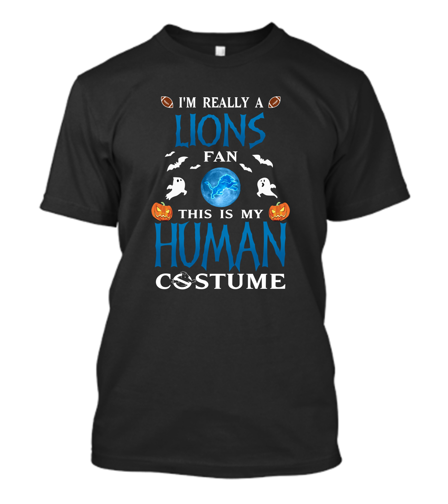 I'm Really A Detroit Lions Fan This Is My Human Costume T-Shirt