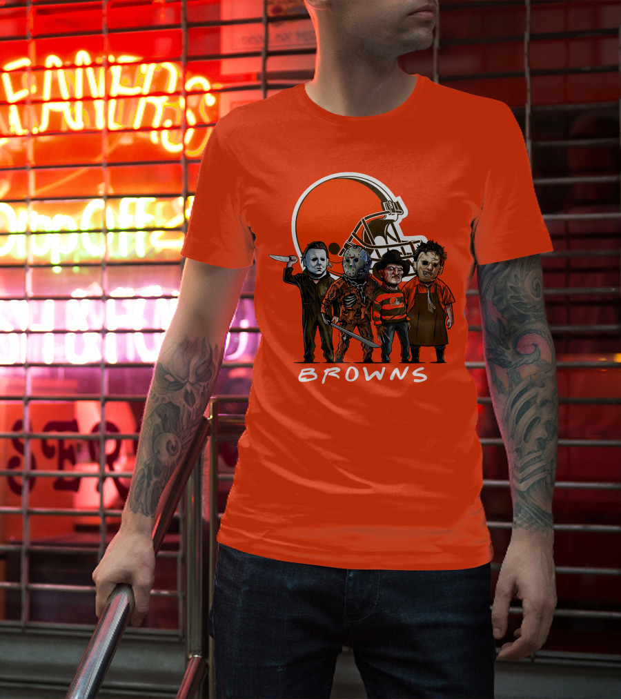 Cleveland Browns Halloween The Slasher Squad Browns T-Shirt