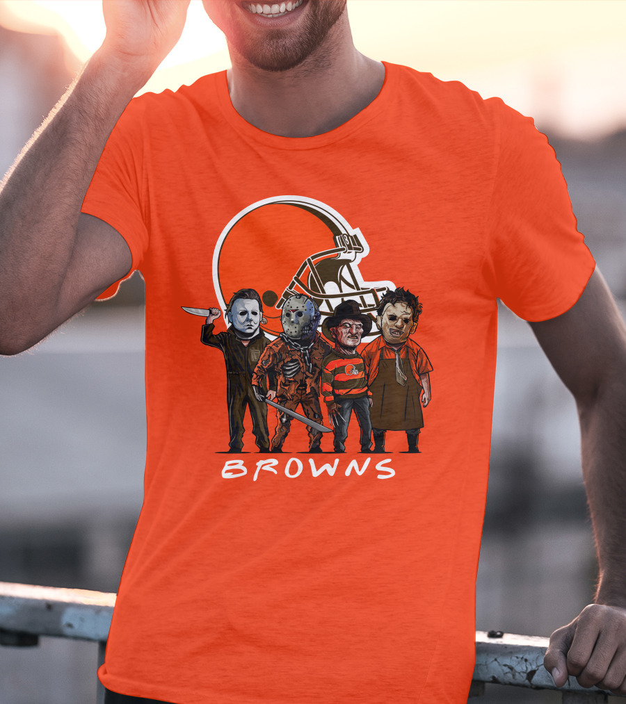 Cleveland Browns Halloween The Slasher Squad Browns T-Shirt
