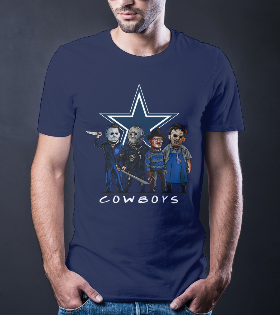 Dallas Cowboys Halloween Slasher Squad Iconic Horror Characters T-Shirt