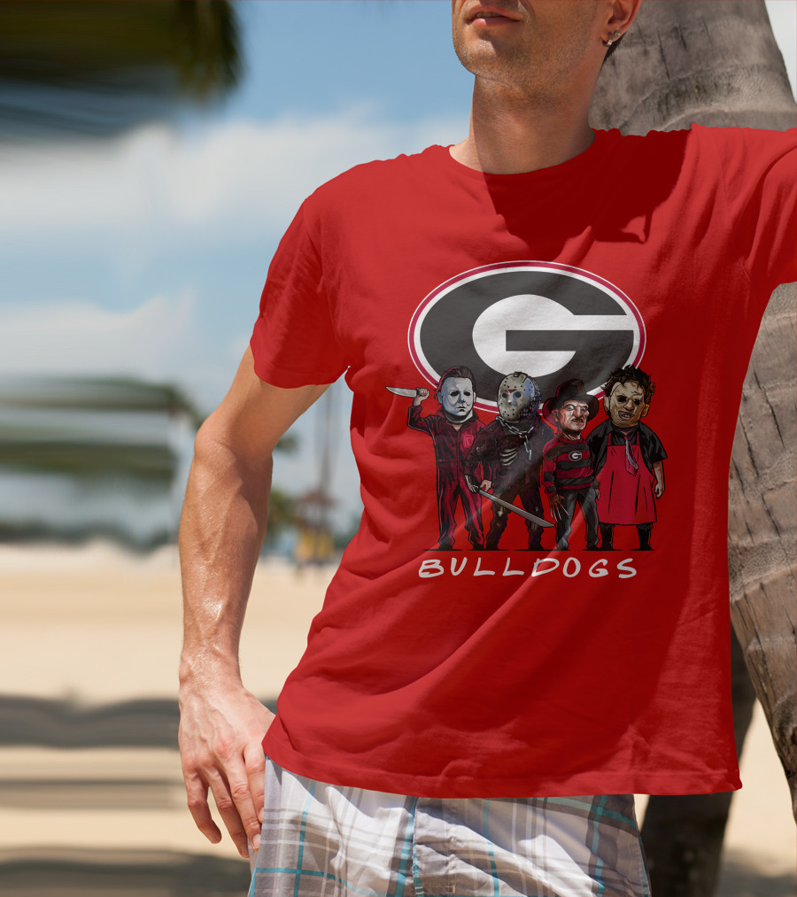Georgia Bulldogs Halloween Slasher Movie Characters Team T-Shirt