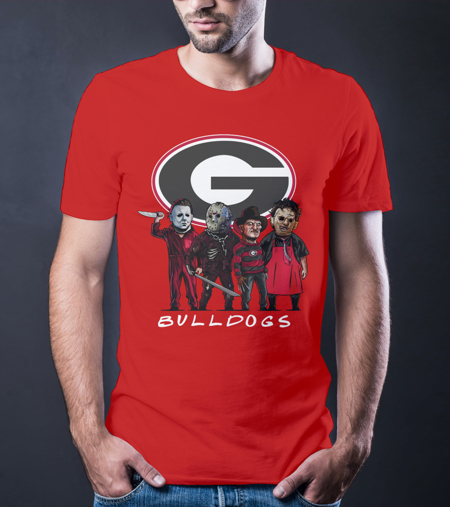 Georgia Bulldogs Halloween Slasher Movie Characters Team T-Shirt